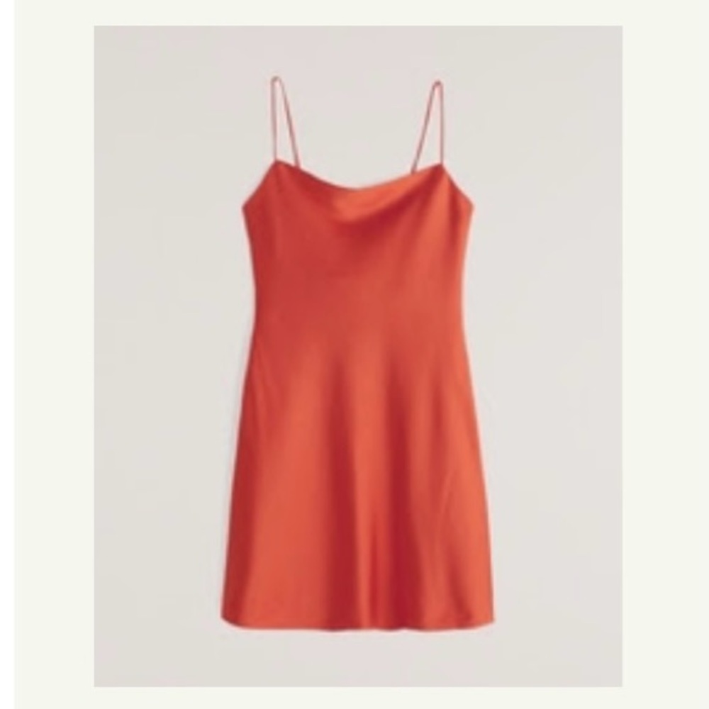 Brand New 🍊 Abercrombie and Fitch Satin Slip Mini Dress Orange